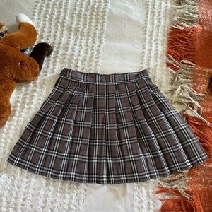 Plaid Pleated Skirt